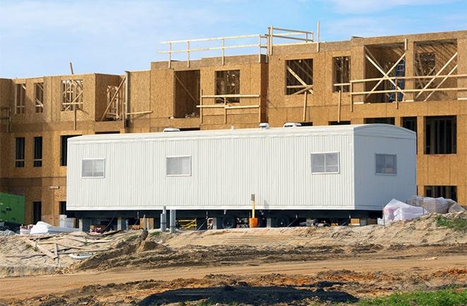 construction office trailers for rent at a building site in Haslet